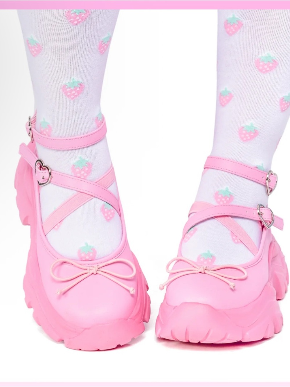 Pink Platform Mary Jane Sneakers for Women - Picture 2 of 2